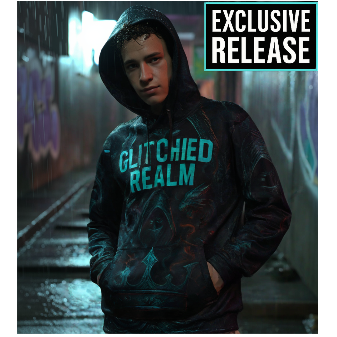 Glitched Realm Hoodie – Alpha Nerdz Gamer Pullover | Motiv8Style