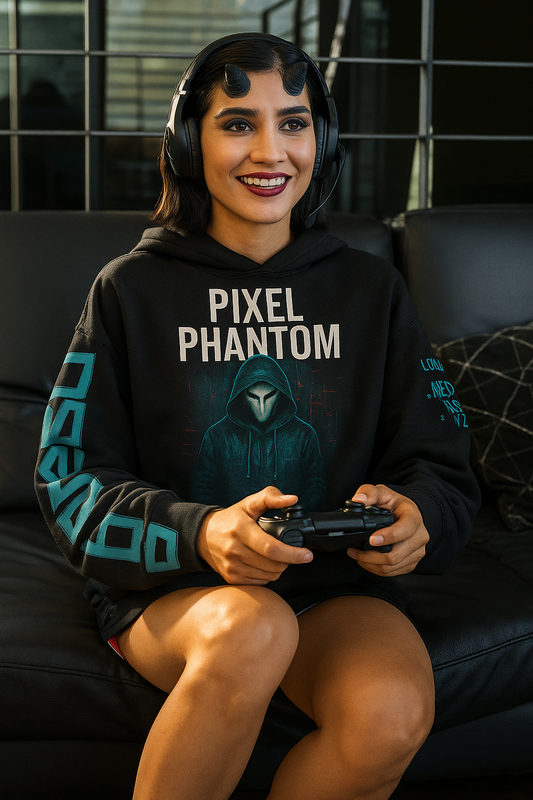 Pixel Phantom Hoodie | Alpha Nerdz Glitch Apparel