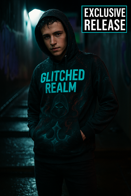 Glitched Realm Hoodie – Alpha Nerdz Gamer Pullover | Motiv8Style