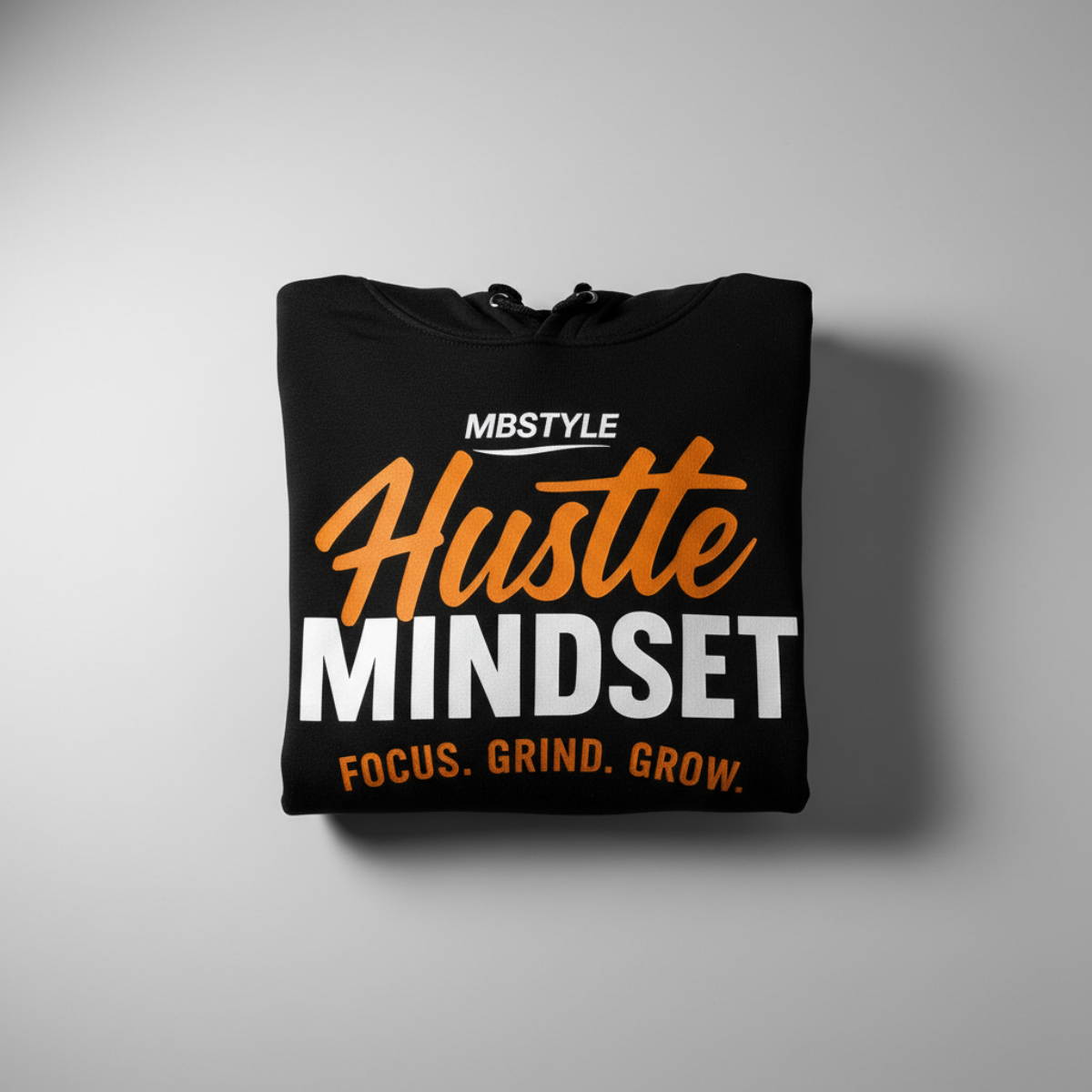 Hustle Mindset Hoodie – Black | M8STYLE Premium Motivational Streetwear